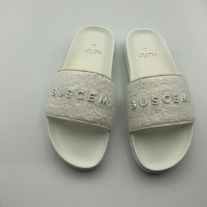 BUSCEMI WHITE TERRY SLIDES